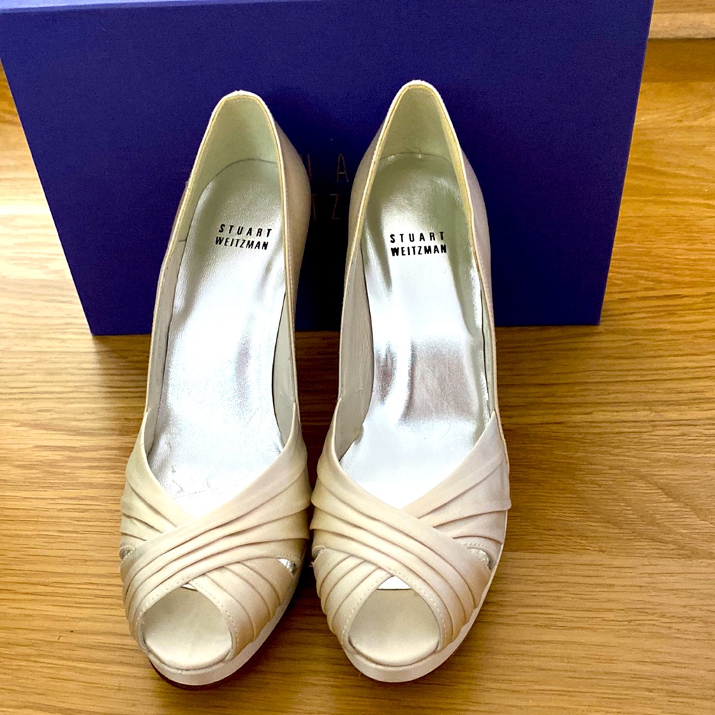 Brand New Never Been Worn White Stewart Weitzman Heels